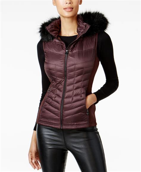 women's michael kors vest|Michael Kors hooded puffer vest.